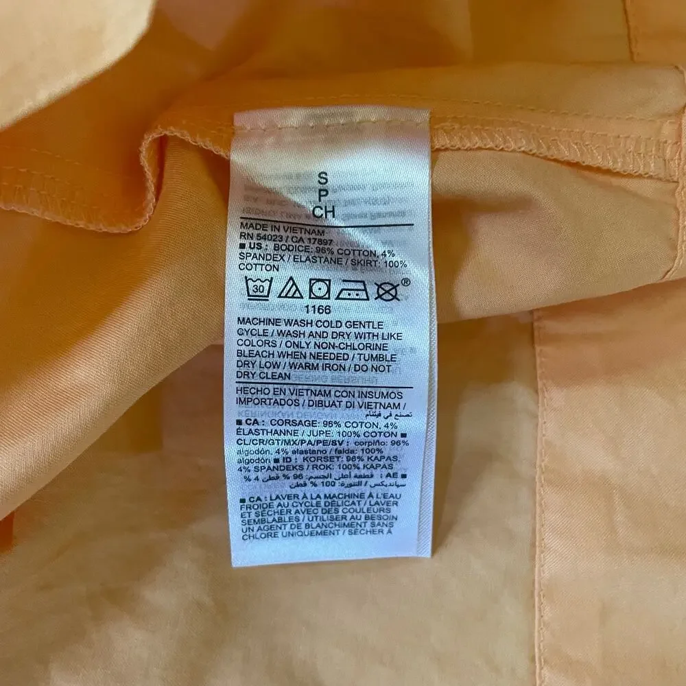 Old Navy Sunfish Orange Midi Dress Small Cotton Fit Flare Summer Sundress - Picture 6 of 8